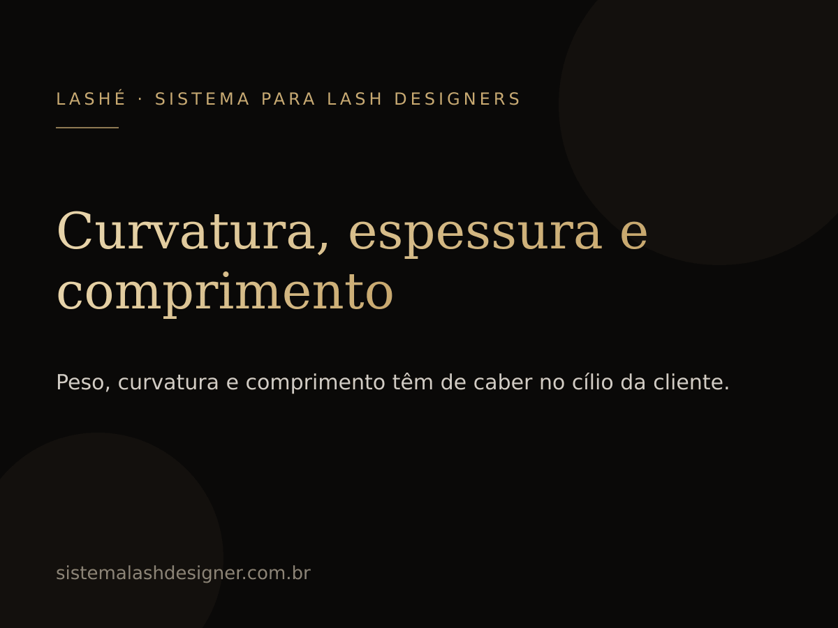 Curvatura, espessura e comprimento do fio de extensão de cílios — LASHÉ.