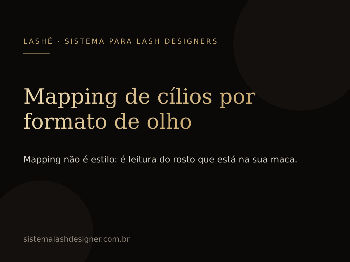 Mapping de cílios por formato de olho — LASHÉ, sistema para lash designers.